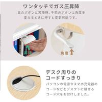 三栄コーポレーション 高さ・角度調整付き昇降式デスク 幅120cm 折り畳み可能PCデスク WH A1--QIZDSKWH_AS 1個（直送品）