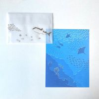 包む レターセット 海と魚たち TL065 1セット(3冊)