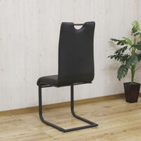 【軒先渡し】後藤家具物産 片持ち式 ハイバック ダイニングチェア ブラック DC-ML-BK 1セット(2脚入)（直送品）