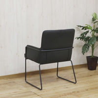 【軒先渡し】後藤家具物産 ワイドダイニングチェアー 肘付 ブラック DC-RZ-BK 1脚（直送品）