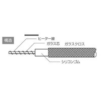 スリーハイ シリコンガラス被覆コードヒーター100V 50W 1000mm リード線1m SG100-50-1000 1本（直送品）
