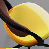 オカムラ パラベル カバーリングタイプ スチール４本脚 ブラックボディ イエロー（インターロック） 8CBAGS FXW7 1脚（直送品）