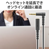 イヤホン ヘッドホン 延長コード マイク対応 3.5mmステレオミニプラグ 1m ブラック AV-354P10BK エレコム 1個
