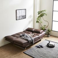 【軒先渡し】後藤家具物産 3WAY ソファーベッド 幅1960×奥行950×高さ900mm ダークブラウン SO-HDS-DBR 1台（直送品）