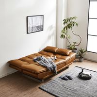 【軒先渡し】後藤家具物産 3WAY ソファーベッド 幅1960×奥行950×高さ900mm ライトブラウン SO-HDS-LBR 1台（直送品）