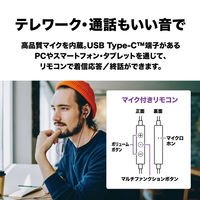 マイク付イヤホン USB Type-C用イヤホン ATH-CKD3C BK オーディオテクニカ