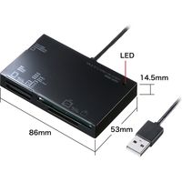 サンワサプライ USB2.0 カードリーダー ADR-ML19BKN 1個