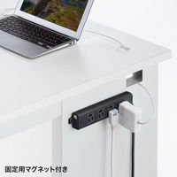 延長コード 電源タップ 2m 3P（ピン） 4個口 マグネット ブラック TAP-KS4-2BK サンワサプライ 1個（直送品）