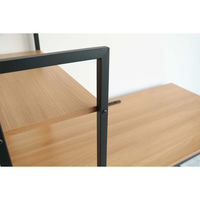 ラックPCデスク コンセント付 NA 幅1200×奥行640×高さ1220mm ナチュラル×ブラック T-3578NA 1台（直送品）