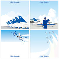 池田工業社 ブルーインパルス スクエアメモパッド T-4機体 3580050 1セット(5個)（直送品）