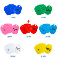 ササガワ 番号札 赤 1~100 小 32-8798 1箱