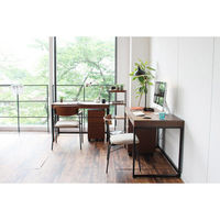 ICHIBA ウォルナットデスク 引出し付 幅1200×奥行600×高さ725mm ダークブラウン ブラック T-2314BR/ 1台（直送品）