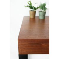 ICHIBA ウォルナットデスク 引出し付 幅1100×奥行500×高さ725mm ダークブラウン ブラック T-2546BR/ 1台（直送品）