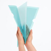 エスコ A4/310x220mm セキュリティホルダー(ブルー) EA762CD-101 1セット(30枚)（直送品）