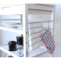 ICHIBA スープキッチンワゴン スリム 幅600×奥行390×高さ850mm ホワイト W-3350WH 1台（直送品）