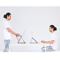 ノートPCスタンド MOFT Z スタンディングデスク&スタンド 極薄・軽量折りたたみ ブラック MS015-1-BK-01