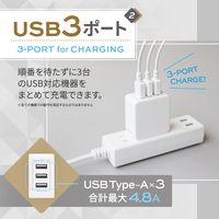 AC充電器 USB Type-A3ポート×3 合計最大出力24W 折り畳み式プラグ 2年保証 ホワイト オウルテック