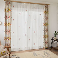 スミノエ PEANUTS セミオーダー レースカーテン バルーントリップ 2200×1890mm レッド 1セット(2枚入)（直送品）