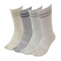 小野商事 指付靴下 ロングソックス 杢カラー 1セット(4足組×5) AG288 1セット(20足)（直送品）