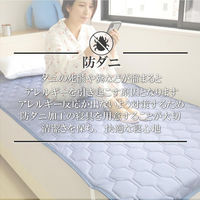 1枚 接触冷感 抗菌防臭 防ダニ 敷パッド ネイビー ひんやり 冷たい 寝具 夏 シングル 丸洗いOK ベッドパット ベッドシーツ 敷パット（直送品）