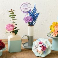 ヘッズ ハンドメイドプリントフラワーベース-20/キャンドルスタンド 6個(2個×3) HNP-FB20 1セット(6個入)（直送品）