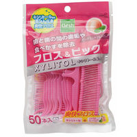 Clesh（クレシュ） キシリトールフロス＆ピック ピーチミントフレーバー １セット（50本入×２個） デンタルフロス