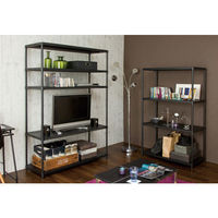 アイリスオーヤマ ポール直径25mm カラーパンチングラック（天地5段） ブラック 幅910×奥行460×高さ1785mm CMR-P9018J 1台（取寄品）