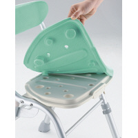 リッチェル やわらかシャワーチェア（背付ミニL型） キャスターなし 肘掛けなし グリーン 49726 1台（直送品）