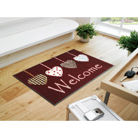 wash+dry薄型で丈夫な洗える玄関マット Cottage Hearts red 50×75cm A023A 1枚 クリーンテックス・ジャパン（直送品）