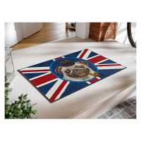 wash+dry薄型で丈夫な洗える玄関マット British Pug 50×75cm G016A 1枚 クリーンテックス・ジャパン（直送品）
