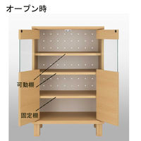 白井産業 ネオスタ ナチュラル色のコンパクトキャビネット ガラス扉タイプ（直送品）