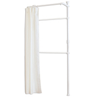 ドリームウェア　ドリームハンガー　ワンタッチ式 突っ張りポールハンガーカーテン付　幅1050×奥行360×高さ1550-2550mm　ホワイト　（直送品）