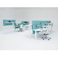 オカムラ スイフト スタンディングデスク 上下昇降式 平机 ネオウッドダーク/シルバー 幅1600×奥行700×高さ650～1250mm 1台（直送品）