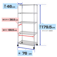 ルミナス ポール径25mm セット品 レギュラータイプ 5段 幅760×奥行460×高さ1795mm NLH7618-5 1台（取寄品）