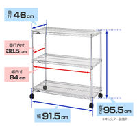 ルミナス ポール径25mm セット品 レギュラータイプ 3段 幅915×奥行460×高さ955mm NLH9090-3 1台（取寄品）