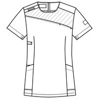 フォーク レディススクラブ Dネイビー×ストエカス M HI702-12 1枚　スクラブ（直送品）