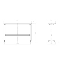 アイリスチトセ　ミーティングテーブル カウンタータイプ（ハイ）　ホワイト　幅1500×奥行400×高さ1000mm　1台　（直送品）