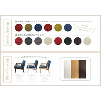 佐藤産業 セレノソファ 3人掛け 木肘:ナチュラル クロスステッチ 張地:ネイビー（ファブリック） CS150NV_FB_NA 1脚　（直送品）