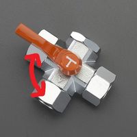 エスコ Rc 1/4” 三方四面ミニボールバルブ EA425BZ-2 1個（直送品）