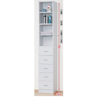 ファミリーライフ 収納チェスト ホワイト 幅300mm 高さ1780mm1台　（直送品）