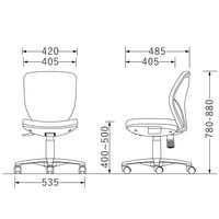 ライオン事務器 No.290シリーズ レザー張　グレー No.290S 1脚　（直送品）