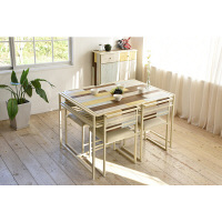 B.Bファニシング CHROME ダイニングテーブル CHDT-120 幅1200×奥行771×高さ750mm 1台（直送品）