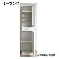 白井産業 セシルナ ちょっとした隙間に設置可能なスリム型カップボード 幅400mm 1台（直送品）