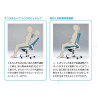 【設置込】イトーキ　エフチェア　クロスバック ローバック ブラックフレーム　ブラック樹脂脚　可動肘付　背座：ストロングブルー　1脚（直送品）