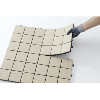 タカショー　敷くだけタイル 磁器A ベージュ　300×300　1セット（9枚入り）　（直送品）