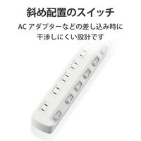 延長コード 電源タップ コンセント 1m 2P 6個口 一括スイッチ&個別スイッチ付 白 T-E7A-2610WH エレコム 1個