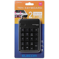 エレコム 2ポートUSB2.0HUB付USBテンキーボード TK-TCM012BK 1個（直送品）