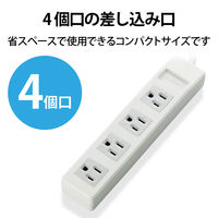 延長コード 電源タップ コンセント 5m 3ピン 4個口 RoHS指令準拠 白 T-T01-3450WH/RS エレコム 1個（直送品）