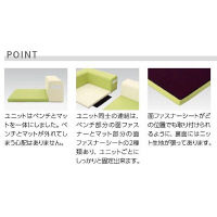 【軒先渡し】オリバー　キッズコーナー　S・OC-300シリーズ　ベンチ：オフホワイト×マット：グリーン　幅900×奥行900×高さ350mm　（直送品）