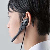 エレコム　4極ヘッドセットマイクロフォン/マイク搭載/イヤフック/1.8m　HS-EP13TBK　（直送品）